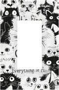 Funny Black Cat Inspirational Quotes Patterns Decorative Outlet Covers 1 Gang Single Rocker Light Switch Cover Plate Wall Plates GFCI Faceplate for Kids Room Nursery Decor
