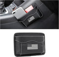 Moly Magnolia Car Seat Side Pocket Organizer, American Flag PU Leather Storage Bag, Pen Phone Holder Tray Pouch Seat Gap Filler, Interior Accessories for Auto Door Window Console (Black/Flag)