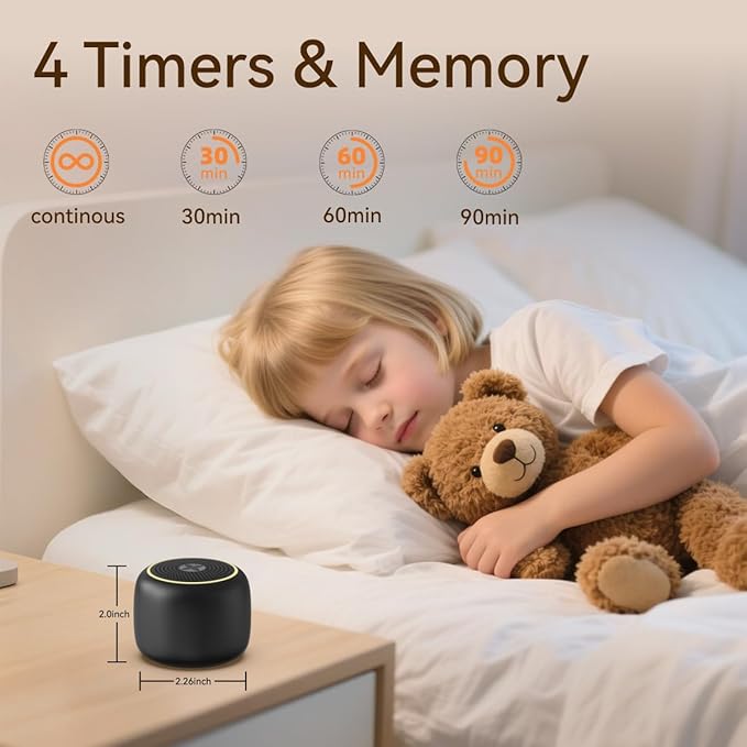 Sound Machine White Noise Machine with 30 Soothing Sounds 36 Levels Volume 5 Timers and Memory Function Effectively Blocks Noise Ideal Sleep Machine for Baby Kids Adults