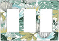 Retro Tropical Leaves 3 Gang Wall Plate Triple Rocker Light Switch Cover Decorative Switch Plates Outlet Covers Electrical GFCI Faceplate for Bedroom Bathroom Kitchen Art Decor Accessories