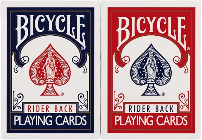 Bicycle Rider Back Playing Cards, Standard Poker Size Deck of Cards, Red & Blue (2 Pack), Classic Cards for Poker, Blackjack, Family Game Night & Card Games, Fun for All Ages