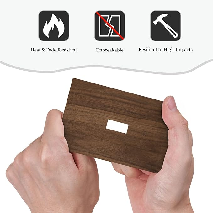 Decorative Light Switch Cover Plate Dark Brown Wood Grain 1 Gang Single Toggle Wall Plate Electrical Outlet Covers Decorate Switch Plate Cover for Farmhouse Cabin Decor