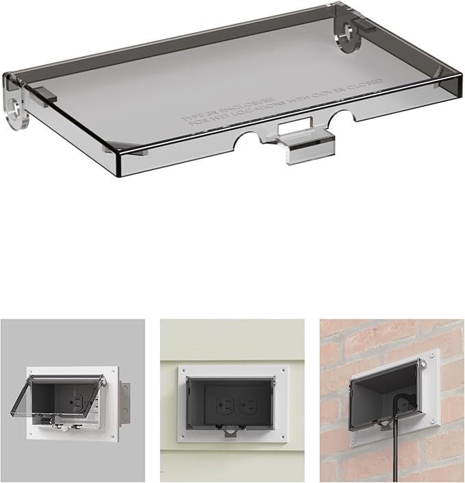 Type 3r Enclosure Cover, DBHC-1 Outdoor Outlet Cover for Wet Locations (Horizontal), Electrical Box Replacement Cover for DBHS1C/DBHR1C/DBHM1C/DBHR141C in Box Electrical Outlet Box - Clear(1-Pack)