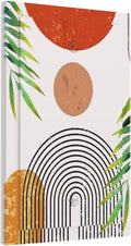 Orange Mid Century Bohemian Sun Decorative 1 Gang No Device Blank Wall Plate Modern Boho Abstract Arch Leaf Oversize Electric Unused Receptacle Decorator/Gfci Light Outlets/Switches Face Plate Cover