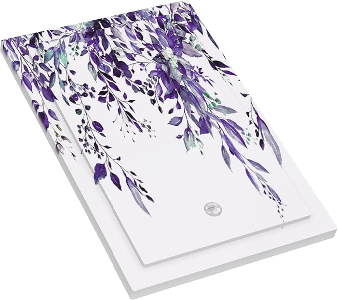 Purple Eucalyptus Boho Olive Leaves Decorative 1 Gang Switch Plate Cover, 5" x 3", UV Cured Finish