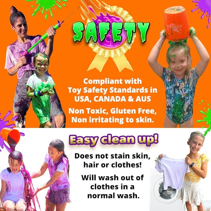 PARTY GOAT Pink Instant Slime Powder. Bulk 25 Gallon Kit. Just Add Water. Liquid Slime Mix to Dump on People in Fundraisers & Games