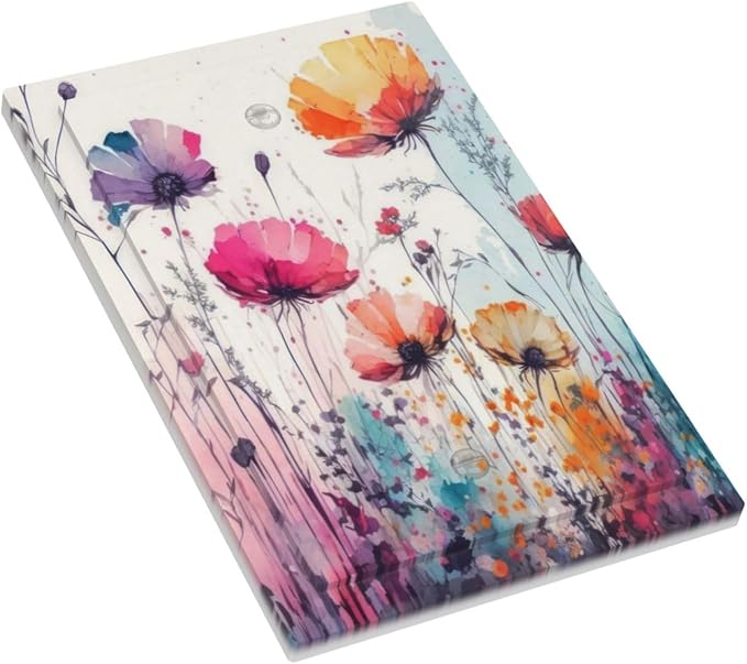 Decorative Light Switch Plate Covers Colorful Watercolor Wildflowers Elegant Painting Floral 1 Gang No Device Single Blank Outlet Covers Wall Plate Light Switch Cover Plate for Home Decor