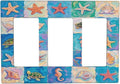 Sea Turtle Starfish Ocean Triple Rocker Wall Plate Decorative 3 Gang Light Switch Covers Electrical Switchplate Home Decorate Faceplat for Bathroom Bedroom Kitchen Room 4.5 x 6.38 Inch