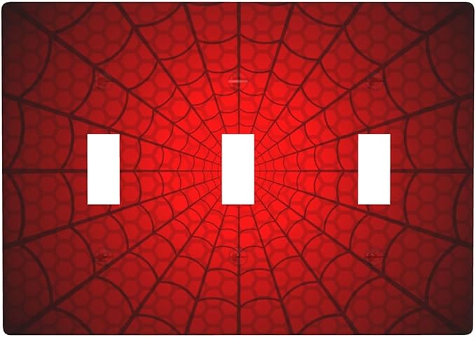 Spider Web Light Switch Cover Plates Decorative Triple Toggle Wall Plate, 3 Gang Lightswitch Cover