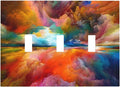 Light Switch Cover Plate Iridescent Abstract Colorful Clouds 3 Gang Triple Toggle Decorative Switch Plates Rainbow Outlet Covers Electrical Wall Plates for Bathroom Home Decor