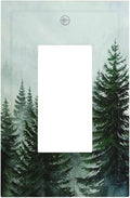 Forest Pinetrees Misty Landscape Nature Decorative Outlet Covers 1 Gang Single Rocker Wall Plates Gfci Faceplate Light Switch Cover Plate for Bedroom Farmhouse Decor