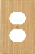 Rustic Woodgrain Duplex Wall Plate - 1-Gang Standard US Size Minimalist Farmhouse Wooden Outlet Covers for Home Decor