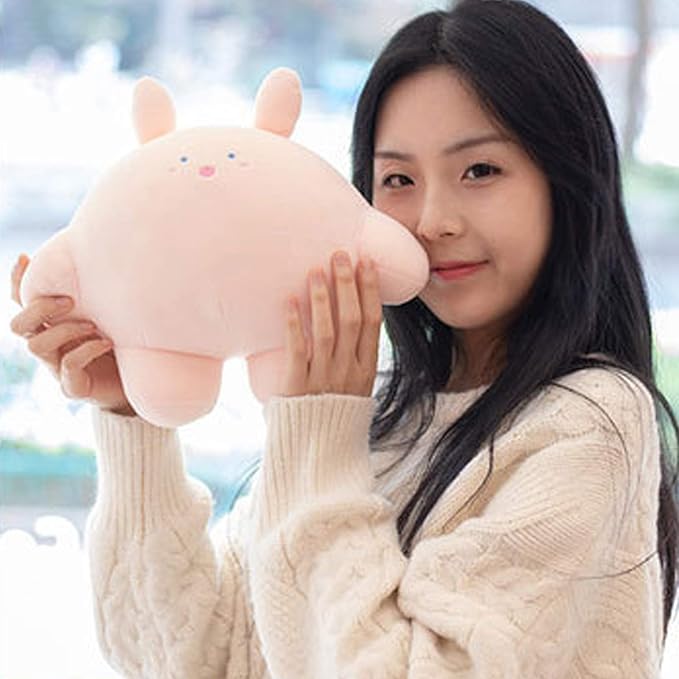 REFAHB 9" Soft Plush Rabbit Toy - Cylindrical Body Pillow for Kids, Cute Stuffed Animal for Bedding & Nap Time