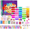 Slime Supplies Kit, 135 Pack Slime Making Kit 30 Crystal Slime, Glitter Jars, Charms, Sugar Paper, Foam Beads, Fishbowl Beads, Toy Cups, Slices, Air Dry Clay and Tools for Kids Girls by WINLIP
