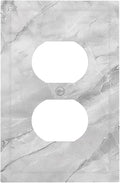 Outlet Covers Gray Marble Pattern 1 Gang Duplex Light Switch Cover Plate Decorative Switch Plate Covers Electrical Socket Cover for Home Farmhouse Decor