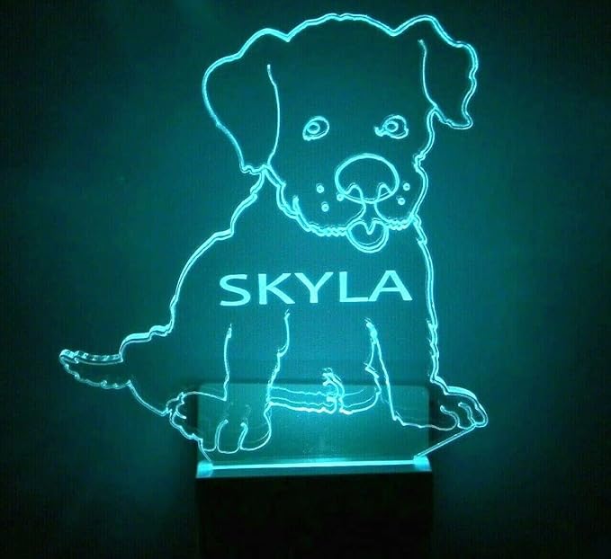 Night Light Multi Color Personalized LED Plug-in, Ultra-Slim Touch Night Light Smart Dusk to Dawn Sensor, Kids Children's Bedroom Kitchen Bathroom Hallway Play Room Variations (Puppy Pup Dog)