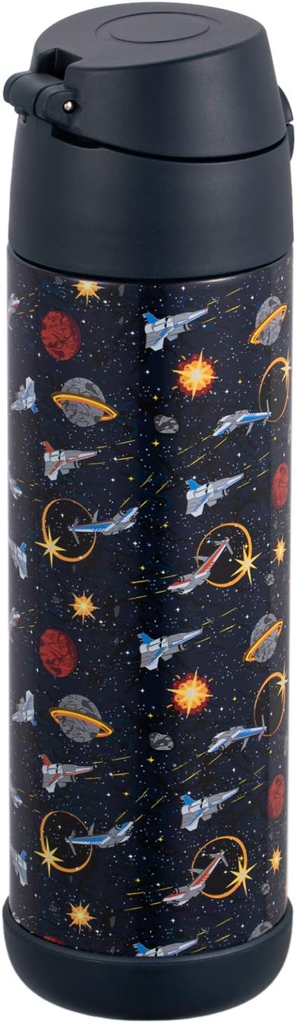 Snug Insulated Kids Water Bottle with Straw & Spout – Double-Wall Stainless Steel, Leakproof, Easy-Flip Lid – For School, Travel, Toddlers & Big Kids - Space Wars, 17oz