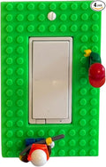 Brick Wall Plate, Rocker Toggle Light Switch Cover for Kids Bedroom, Game Room, 1-Gang (Light Green)