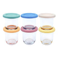Elk and Friends 4oz Borosilicate Glass Baby Food Storage Jars with Silicone Lid | Strong Glass | Set of 6 | Microwave, Oven & Dishwasher Safe | Infant and Babies