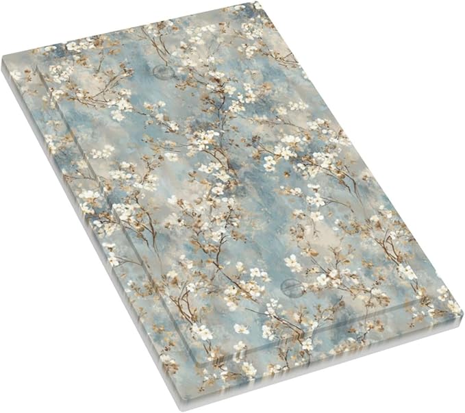 Decorative Light Switch Cover Plate Rustic Blue White Plum Blossom Flower 1 Gang No Device Single Blank Outlet Covers Wall Plates for Electrical Outlets Faceplate for Bedroom Home Decor