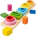 Symdiro Montessori Toys for 1 2 3 Year Old Boys Girls-Wooden Sorting & Stacking Toys for Baby Toddlers,Educational Shape Color Sorter Preschool Kids Gifts…