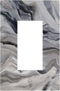 Grey And White Marble Abstract Art Print Decorative Outlet Covers 1 Gang Single Rocker Light Switch Cover Plate Wall Plates GFCI Faceplate for Bathroom Kitchen Decor