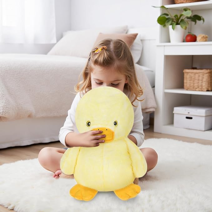 Niuniu Daddy 14" | 3.5 Pound Duck Weighted Plush Stuffed Animal, Heavy Duck Pillowfort Toys for Kids Adults, Weighted Beads for Plush Animals Body Pillow for Presents Birthday Christmas Holiday