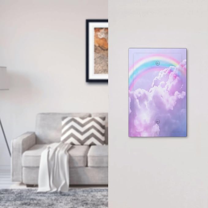 Light Switch Cover Rainbow Sky with Clouds Wall Plate Cover 1 Gang Blank No Device Decorative Outlet Covers Electrical Switchplate for Bathroom Home Decor