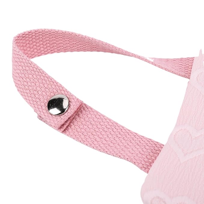 Quilted Baby Diaper and Wipes Pouch Portable Mommy Bag for Stroller Reusable Wipes Pouch with Lanyard (Pink Heart)
