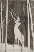Vintage Wood Forest Deer Wildlife Animal Silhouette Light Switch Cover Plate 1 Gang No Device Blank Electrical Wall Plates Faceplate Decorative Switch Plate Covers for Farmhouse Home Decor