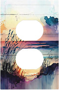 Decorative Outlet Covers Sunset Beach Abstract Nature Coastal Seascape 1 Gang Duplex Light Switch Cover Plate Unique Wall Plates for Electrical Outlets Switch Plate Covers for Bedroom Decor