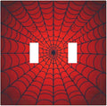 Red Spider Web Black Line Simplicity Decorative Switch Plates 2 Gang Double Toggle Outlet Light Switch Cover Wall Plate Electrical Faceplate For Kids Room Home Decor