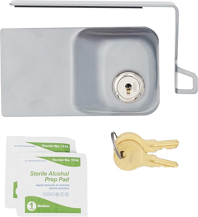 Child Proof Fridge Lock with Key | 100% Metal Refrigerator Lock for Toddlers & Kids | 400 lbf 3M Adhesive No-Drill | Baby Safety Freezer Cabinet Lock (1 Pack, Gray)