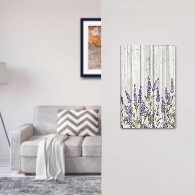 Rustic Wooden Plank Lavender No Device Blank Wall Plate 1 Gang Light Switch Cover Electrical Switchplate Faceplate Decorative Outlet Covers for Bedroom Bathroom Kitchen Decor