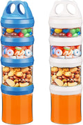 BeneLabel Stackable Food Storage Containers with Twist Lock System - BPA-Free Tritan Containers for Travel, Formula, Protein Powder, Snacks - Leakproof & Dishwasher Safe (Blue and White, 31oz per)