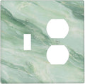 Outlet Covers Green Marble Pattern 1 Toggle 1 Duplex Switch Plate Covers Electrical Light Switch Cover Plate Decorative Wall Plate Socket Cover for Home Bedroom Decor