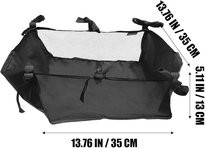 Kisangel Baby Stroller Storage Bag, Baby Stroller Organizer, Oxford Cloth Mesh Bag Pram Bottom Wagon Basket for Nappy Shopping, 13X13X6 Inches