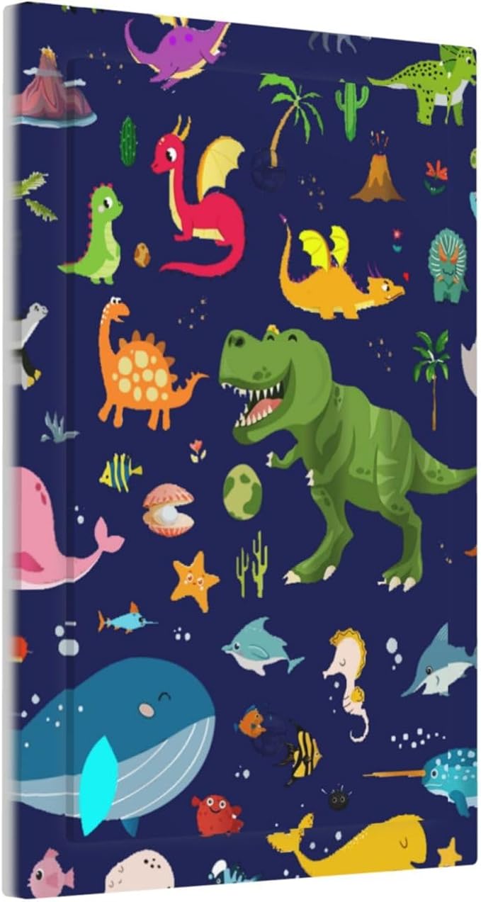 Cartoon Funny Cool Dinosaur Decorative 1 Gang No Device Blank Wall Plate Oversize Ocean Dolphin Animal Boys Kid Electric Unused Receptacle Decorator/Gfci Light Outlets/Switches Face Plate Cover