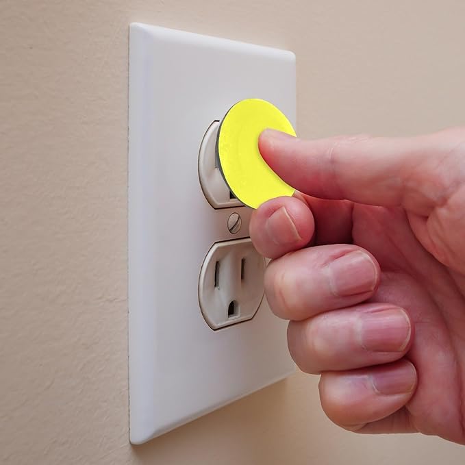 Pure Yellow Pattern Outlet Covers Baby Proofing Safe & Secure Electric Plug Protectors | Socket Covers for Home & Office