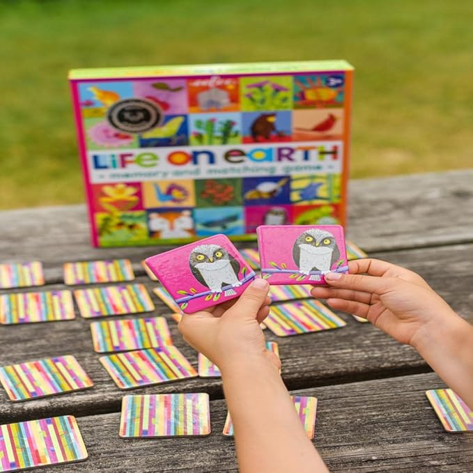 eeBoo: Memory and Matching Game - Life on Earth- 24 Pairs, Develops Recognition, Concentration, Memory & Vocabulary Skills, Age 3+