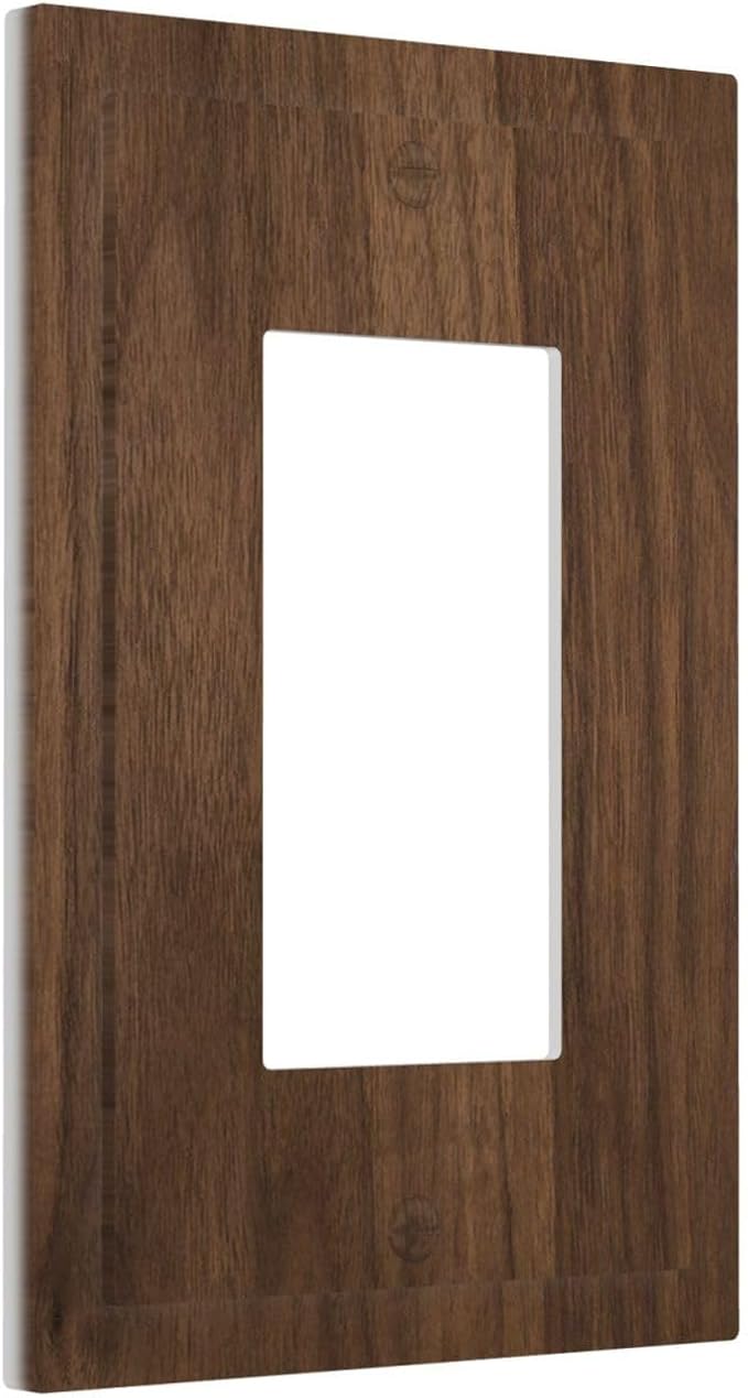 Decorative Outlet Covers Dark Brown Wood Grain 1 Gang Single Rocker Light Switch Cover Plate GFCI Wall Plates Electrical Switch Plate Cover for Farmhouse Cabin Decor