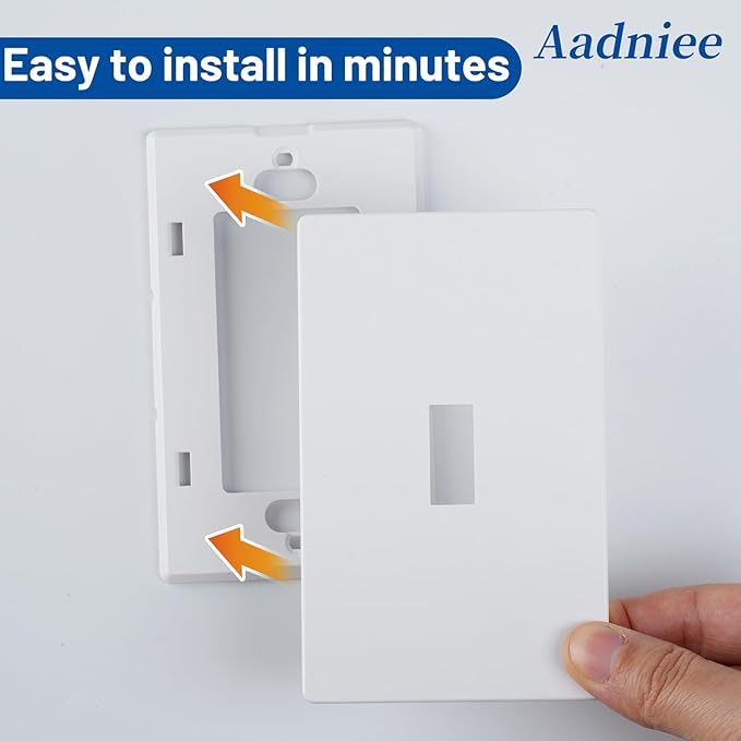 1-Gang Screwless Toggle Switch Wall Plates, Decorative Outlet Covers, Standard Size 2.92" x 4.68" Switch Plate, No Visible Screw, Unbreakable Thermoplastic (10 Pack, Gloss White)