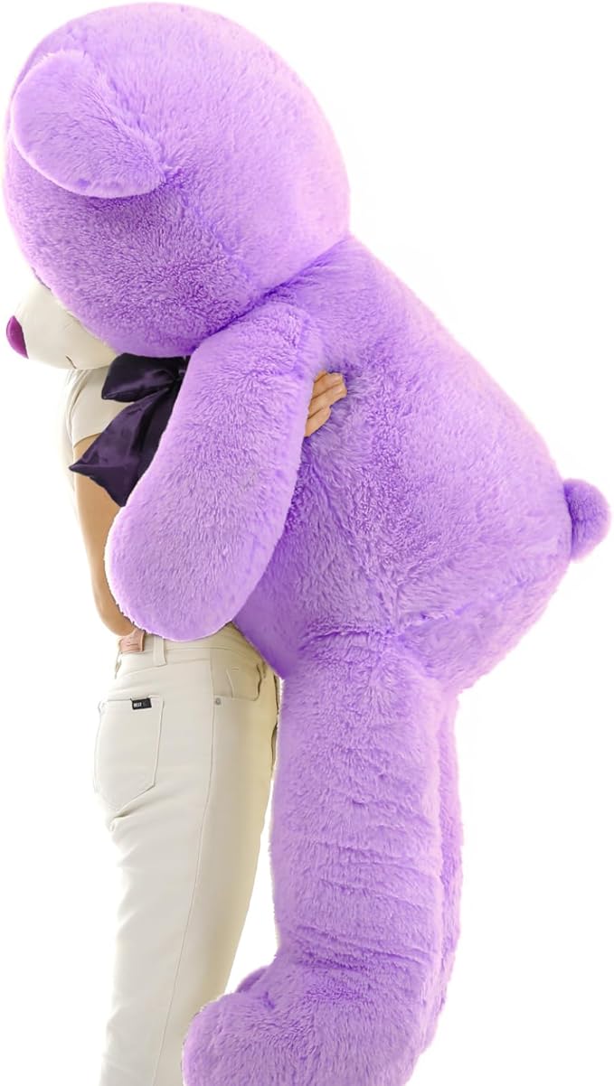 Toys Studio Large Teddy Bear 47 Inch, 4ft Giant Purple Teddy Bear for Baby Shower Decorations Big Plush Toy for Kids Girls Women Christmas Valentine's Day