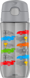 THERMOS FUNTAINER 16 Ounce Stainless Steel Vacuum Insulated Bottle with Wide Spout Lid, Off to the Races