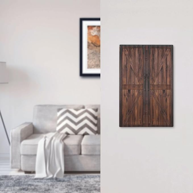 Decorative Light Switch Plate Covers Rustic Barn Doors Vintage Wood Plank 1 Gang No Device Single Blank Outlet Covers Wall Plate Light Switch Cover Plate for Farmhouse Bedroom Home Decor