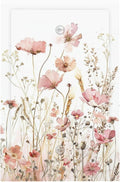 Boho Floral Watercolor Pink Wildflower Butterfly Light Switch Cover Plate 1 Gang No Device Blank Electrical Wall Plates Faceplate Decorative Switch Plate for Bedroom Living Room Decor