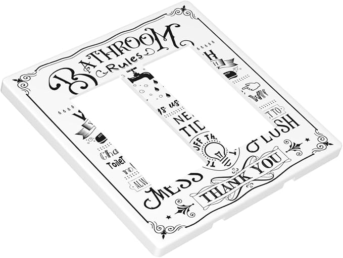 Bathroom Wash Inspirational Quote 2 Gang Double GFCI Rocker Rocker/Decorator Light Switch Cover Decorative Outlet Wall Plate Electrical Faceplate Screwless
