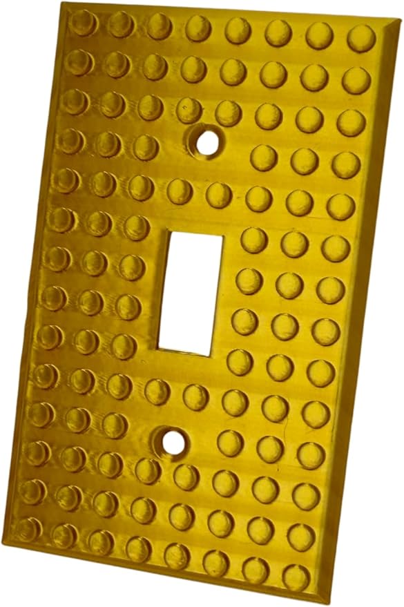 Brick Wall Plate, Single Toggle Light Switch Cover for Kids Bedroom, Game Room, 1-Gang (Gold)