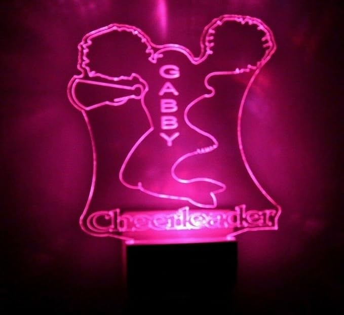 Night Light Multi Color Personalized LED Plug-in, Ultra-Slim Touch Night Light Smart Dusk to Dawn Sensor, Kids Children's Bedroom Kitchen Bathroom Hallway Play Room Variations (Cheerleader)