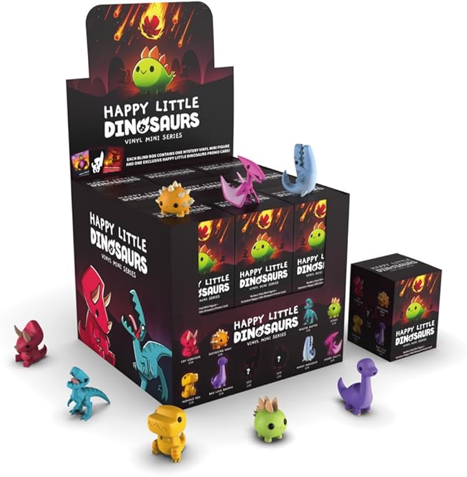 Unstable Games TeeTurtle Happy Little Dinosaurs - Vinyl Mini Figures Mystery Box Series, Black